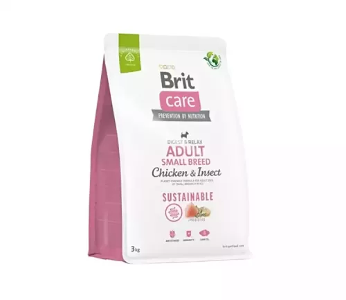 Brit Care Sustainable Adult Small Breed Chicken&Insect sausas maistas šunims